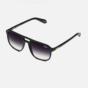 QUAY On The Fly Sunglasses - Black/Black Fade